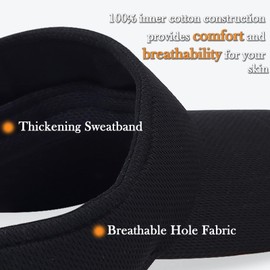 Wioklwe Sun Visor Cap - Women Ponytail Baseball Cap Adjustable Sport Outdoor Plain Visor Cap Golf Tennis Visor Hats for Women Men (UK, Alpha, One Size, Black)