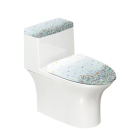 Maiyoinou Toilet Seat Lid Cover Tank Lids Cover Set of 2, Bathroom Home Decor, Toilet Tank Lid Cover Replacement with Stretch Edges Fits Most Toilet Tanks & Lids, Floral Butterfly Blue