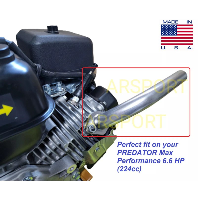 ARSPORT Exhaust Pipe Header For PREDATOR Max Performance 6.6 HP
