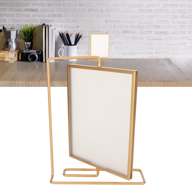 Y5578 Gold Metal Rotating Photo Frame Double Sided Rotating Floating