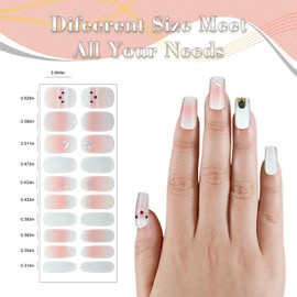 XEAOHESY 1 Sheet 20pcs Christmas Semi Cured Gel Nail Strips, Sticky and Not Easy to Fall Off, Softer and More Fitting, Waterproof and Long-Lasting, Needs to Be Cured with a Lamp(Design 4)