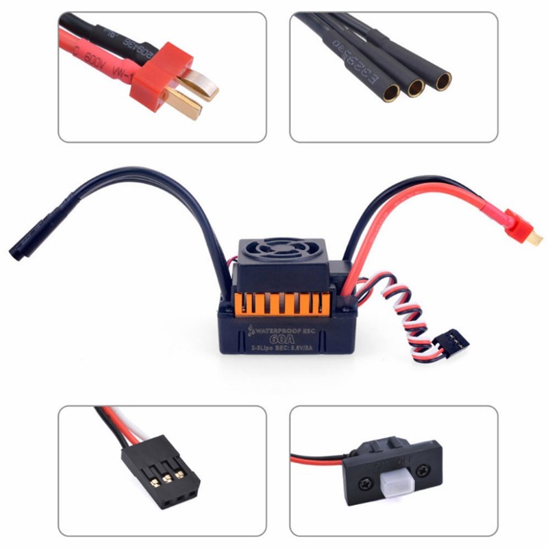 F540 4370KV RC Brushless Motor 60A ESC Waterproof T Plug