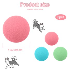 Pack of 3 Dog Ball Toy 4 cm Rubber Dog Toy Ball Indestructible Dog Toy Chew Toy Elastic Toss Ball Toy for Dogs Puppies Cats Interactive Dog Toy for Training