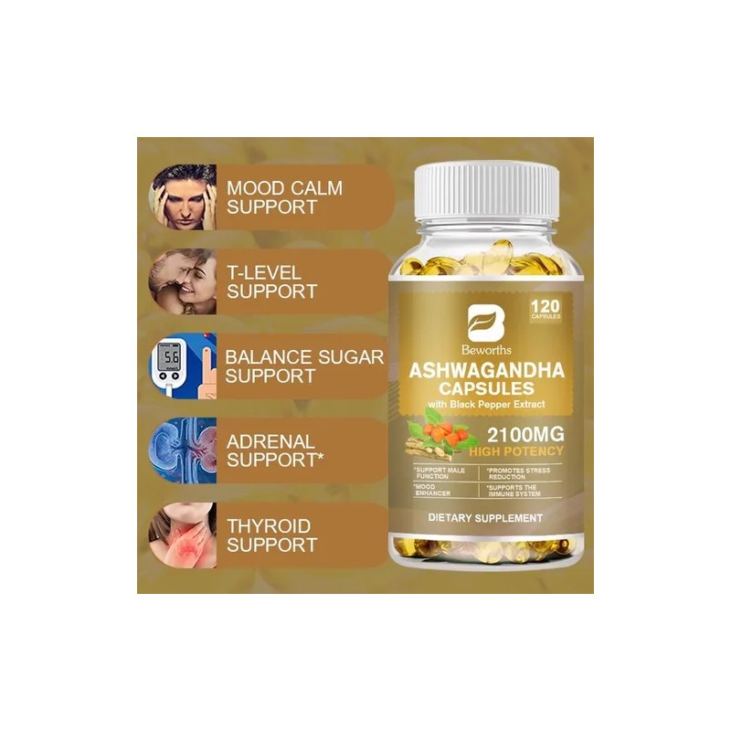 Ashwagandha 2100mg Beworths 120 Caps