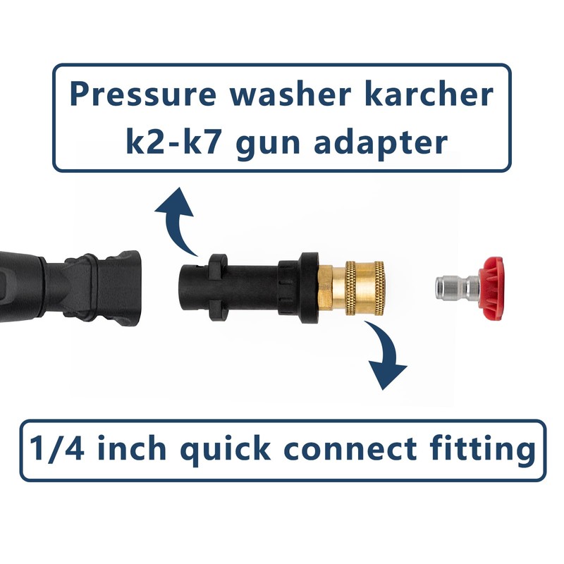 DERASL Pressure Washer Gun Adapter with 1/4" Brass Female Quick