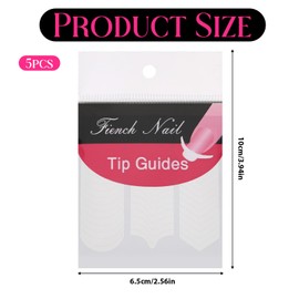Prasacco 5 Blatt 240 Stück French Maniküre Aufkleber, French Nails Schablone Weiß Selbstklebend Nagelaufkleber 3 Formen Nagel Schablonen Nagel Aufkleber für Maniküre Dekoration DIY Werkzeuge
