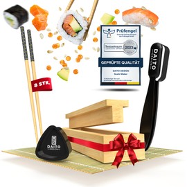 DAITO DESIGN Sushi Maker - Starter Sushi Set to Make Yourself with Bamboo Accessories and Recipes | Create Masterful Maki, Uramaki, Nigiri, Onigiri & Oshizushi | Ideal for Beginners & Professionals