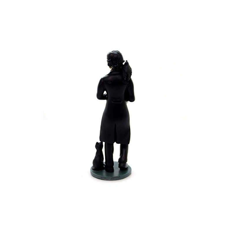 5.5 Inch Skeledgar Allan Poe Skeleton Figurine with Book, Black