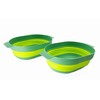 SAMMART 3L Over The Sink Oval Colander (Dark Green/Fluorescent Green