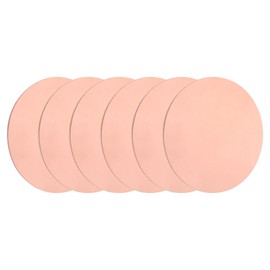 sourcing map 6Pcs Copper Round Plate, 0.02"(0.5mm) Thick 1.2"(30mm) Dia Pure Copper Metal Sheet T2 Copper Round Disc Brass Circle Gaskets for Metal Stamping DIY Crafts