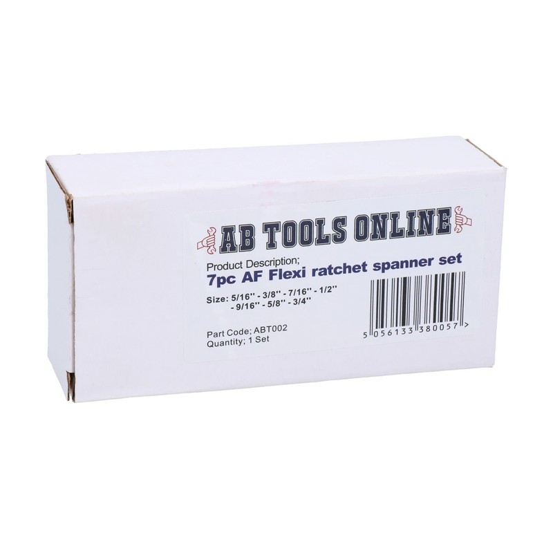 AB Tools Imperial SAE AF Stubby Flexi Headed Ratchet Spanners
