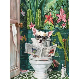 Yeerumo DIY Diamond Painting Accessories Dog Full Set, 5D Painting Diamond Painting Pictures Animal Crystal Embroidery Cross Stitch Home Bedroom Office Wall Decoration 30 x 40 cm