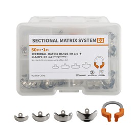 Dental Sectional Matrix System Tooth Interproximal Sectional Contoured Metal Matrices Refill Matrix M4 3.0+Clamps R7 1.0（50Pcs+1Pcs）