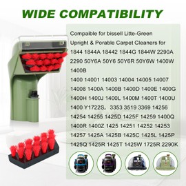 Bozdyru for Bissell Little Green Machine Attachments 1400B: Compatible with Bissell 1400B 3353 3194 2458 3588F 1986 1425 Cleaning Tool attachments Green, 2 Brush,6 Replacement Brush, Part #1613828