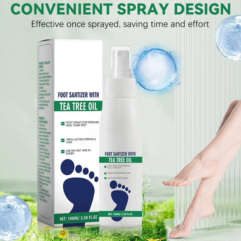 2pcs Foot Spray with Tea Tree Oil, Tea Tree Oil