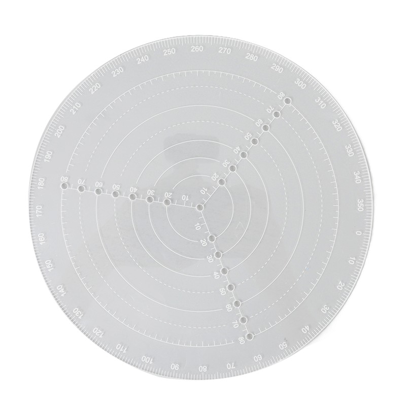 Round Center Finder Acrylic Semi Transparent Compass Drawing Measurement Tools