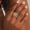 Decholly Gold Stackable Rings for Women, 18K Gold Plated Cubic