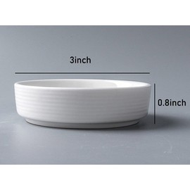 Mozacona 4pcs White Ceramic Seasoning Dishes Appetizer Plates,3 Inches