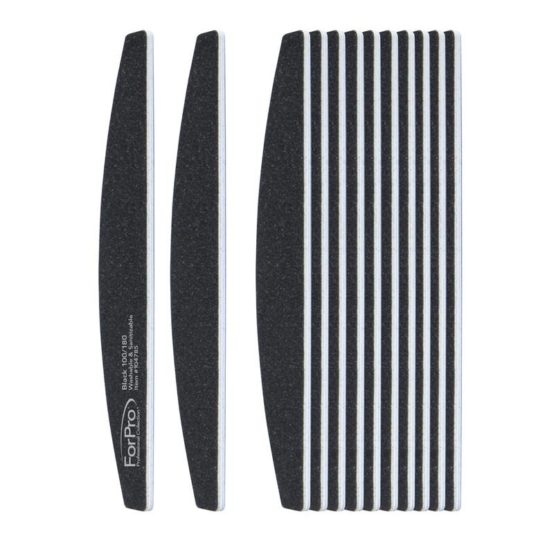 ForPro 12ct Half Moon Foam Boards, 7Lx1.1W in, Black, Double-Sided