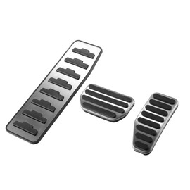 ACROPIX Car Gas Accelerator Brake Foot Rest Pedal Cover Pad for Suzuki Jimny JB64W - Pack of 3 Silver Tone