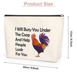Chicken Lover Gifts Chicken Makeup Bag Chicken Gifts for Girls Women Crazy Chicken Lady Gift Chicken Farmer Gifts Christmas Birthday Gifts for Chicken Mom Lady Girls Travel Zipper Cosmetic Bag