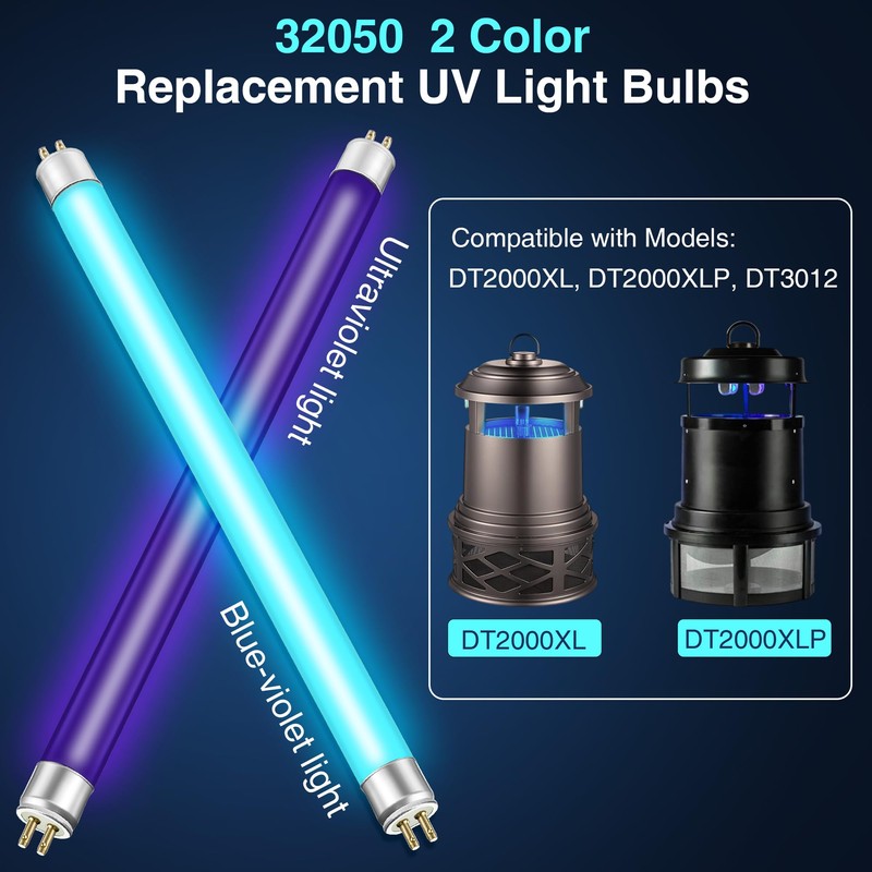 Qualirey 4 Pack 32050 6W Replacement UV Light Bulbs, T5
