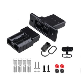 Batería impermeable de 50 amperios de conexión/desconexión rápida con panel de montaje, conector de cable de puente de calibre 6-12 Anderson Kit de conector para coche, cabrestante y remolque