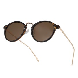 Puente Men's Sunglasses, Boston, Bosrington, Metal Frame, Metal, Driving, UV 400, UV Protection, demi/brown