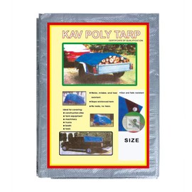 KAV Universal Premium Cover Tarpaulin Waterproof Heavy Duty Tarp with Eyelets Ground Sheet in Grey for Garden Furniture, Pool, Car, Truck (4 x 6 FT)