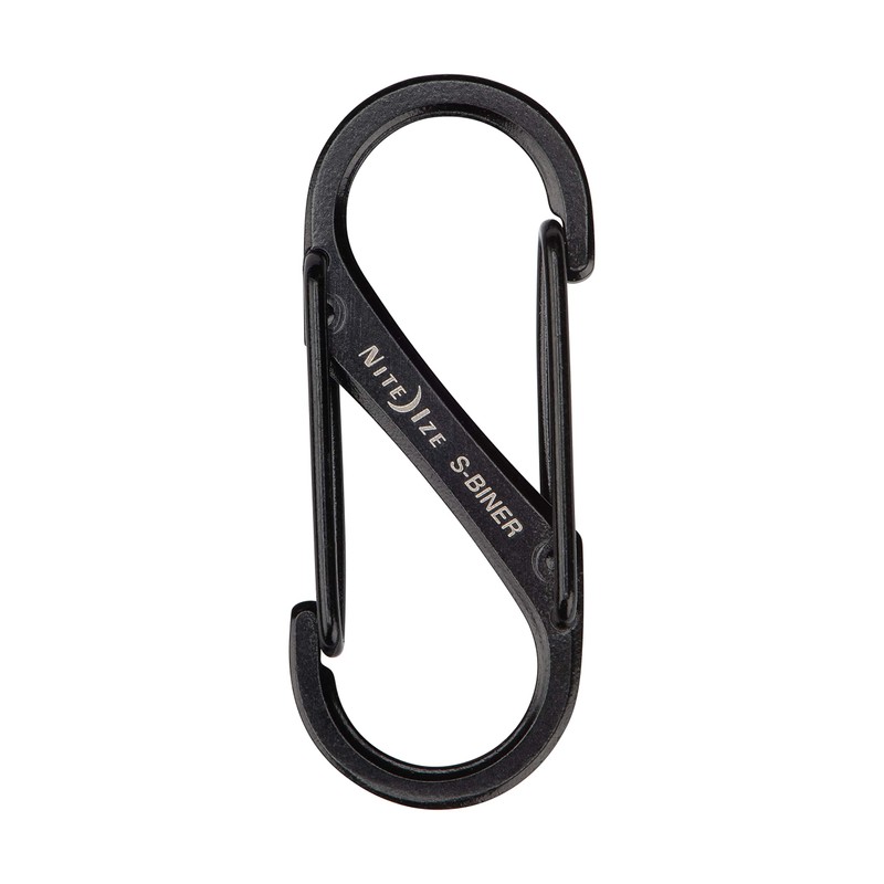 Nite Ize SB1-2PK-01 Size-1 S-Biner, Black, 2-Pack