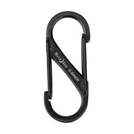 Nite Ize SB1-2PK-01 Size-1 S-Biner, Black, 2-Pack