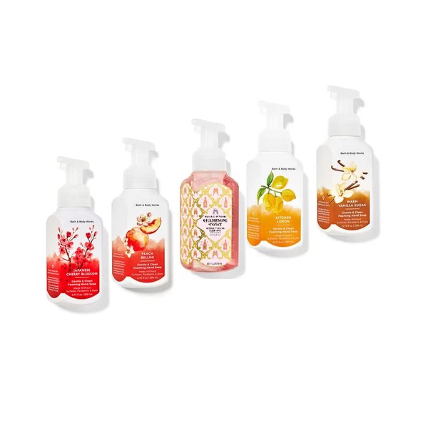 Bath and Body Works Foaming Hand Soaps - Set of 5 Gentle Foaming Soaps (Fruits & Toast)