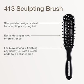 Paul Mitchell Pro Tools 413 Sculpting Brush, cepillo clásico para desenredar, esculpir y estilizar el cabello húmedo o seco.