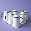 CINSA-315599 - Teiera in acciaio smaltato, 2 tazze, colore: Bianco