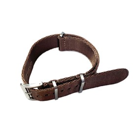 Naval Watch Co. Premium G10 NATO Type Silk Touch Nylon Strap, Brown, 0.8 inch (20 mm) Wide, Deluxe NYLON NATO Type Watch Strap, Brown, 0.8 inches (20 mm)