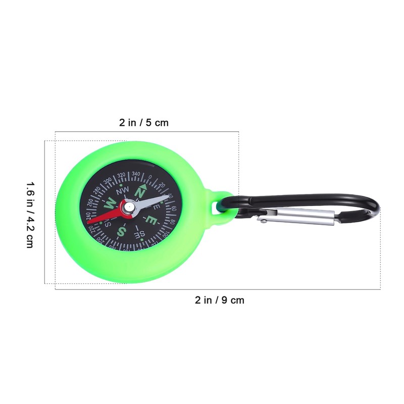 BESPORTBLE 9-Piece Carabiner Compass: Portable Navigation Compass for Hiking, Camping