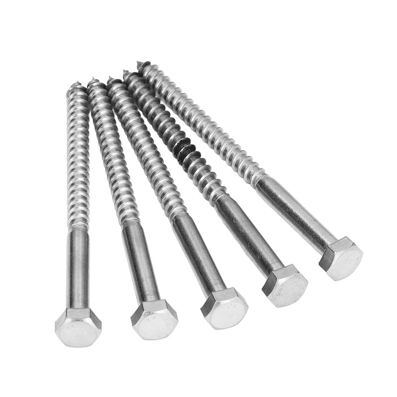 304 Stainless Steel Half Thread Bolt Wood Hex Lag Screws