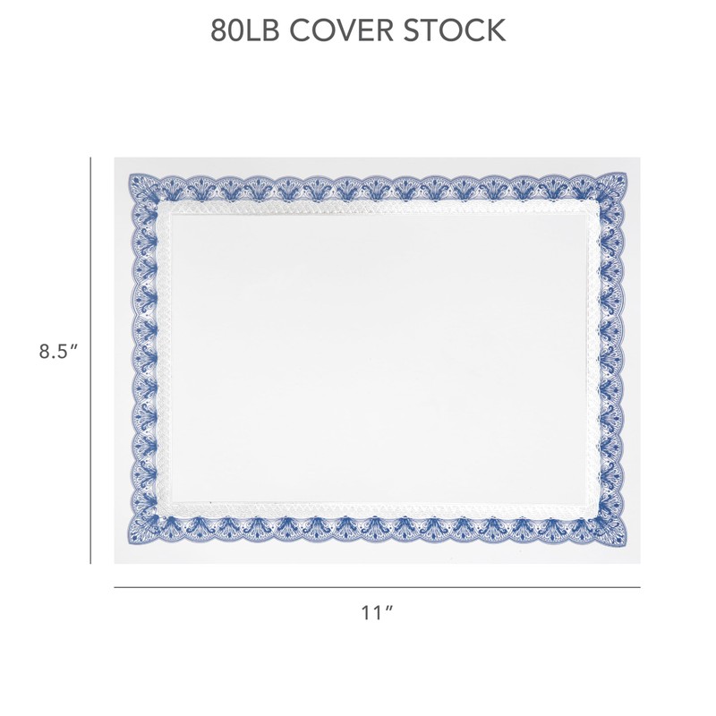 Gartner Studios Blue and Gold Foil Certificate Paper, 80lb 8.5”