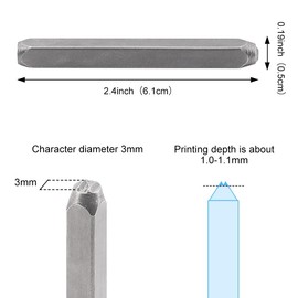 Yuhtech 37-Piece Number and Letter Stamp Set, Metal Stamping Tool Set 3mm (A-Z, &, 0-9, Heart Shape), Punch for Imprinting Metal Stamping Kit