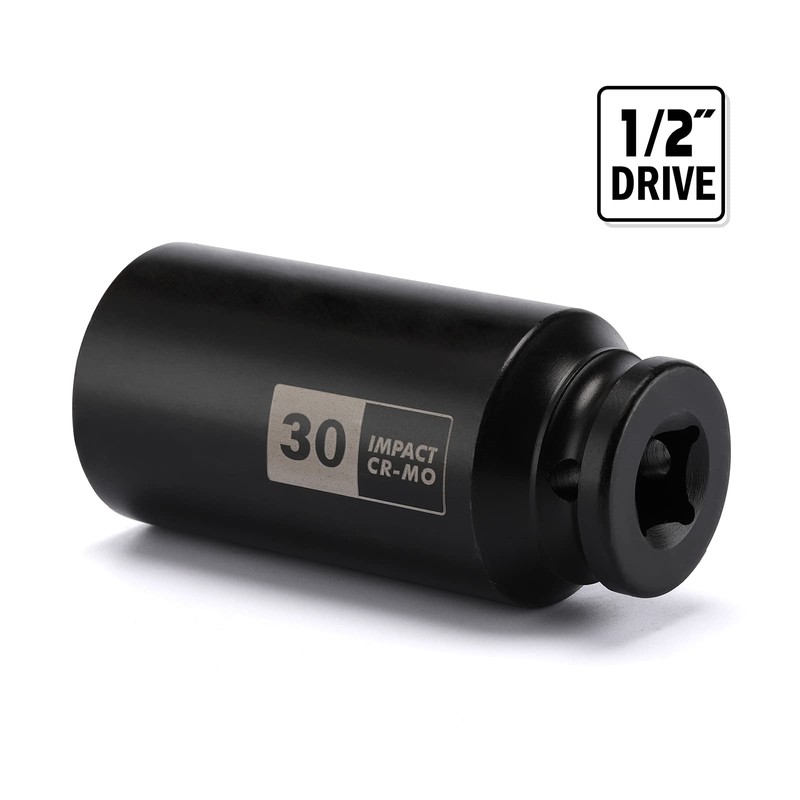 EMENTOL 1/2 Inch Drive Deep Spindle Axle Nut Impact Socket,