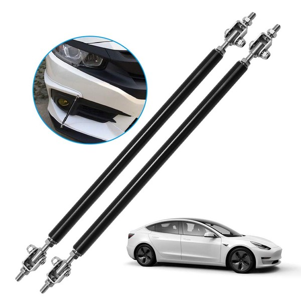 Front Bumper Lip Splitter Strut Brace Rod Tie Support Bars