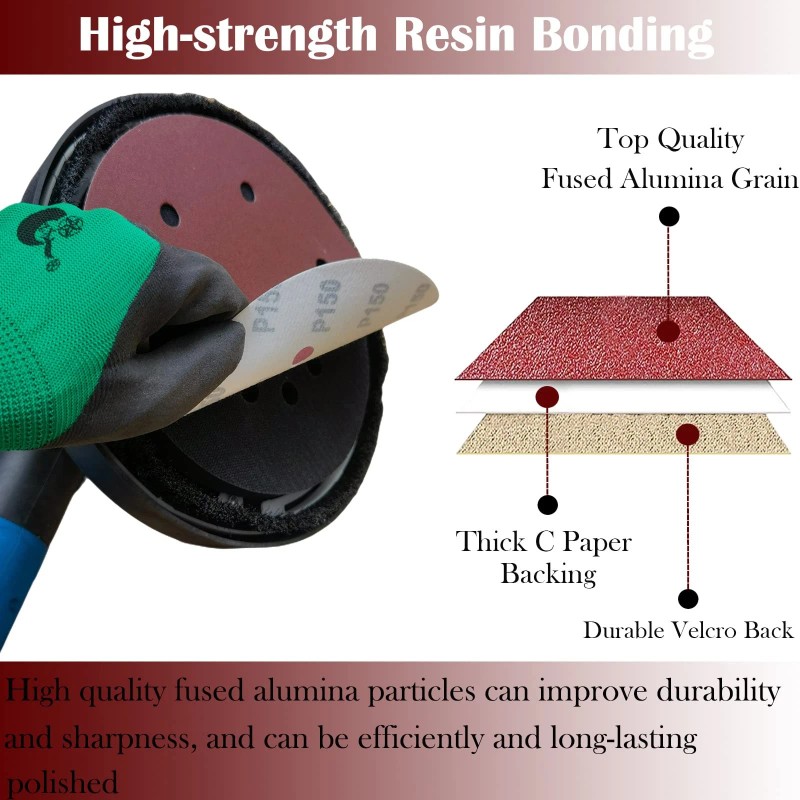 Tonmp 50 PCS 9 Inch 6 Hole 120 Grit Drywall