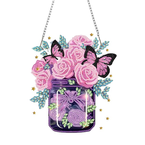 Zamety Diamond Painting Pendant, Diamond Painting Flowers, Vase Diamond Painting