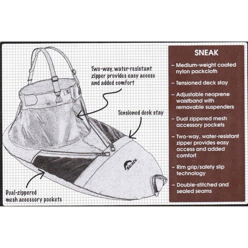 SEALS Sneak Sprayskirt, Black, 1.4