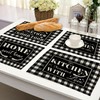 4Pack Farmhouse Decor Placemats Black White Buffalo Plaid Kitchen Inspirational
