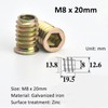 AcbbMNS 20Pcs M8 x 20mm Threaded Inserts Nuts Furniture Screw