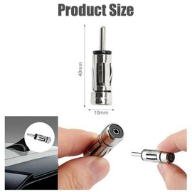 2 Pcs ISO Socket to DIN Plug Connector,ISO to Din Radio Aerial Antenna Adapter Converter,Universal Vehicle Car Stereo Adapter,Car Aerial Antenna Adapter Connector for Car Audio Stereo Receiver(Silver)