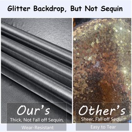 40x10 ft Wrinkle Free Black Silver Sequin Backdrop Curtain for Parties,Thick Not Fall Glitter Wedding Backdrop Drapes,8 Panels 5x10ft Shimmer Photo Back Drop Cloth for Birthday Photography Background