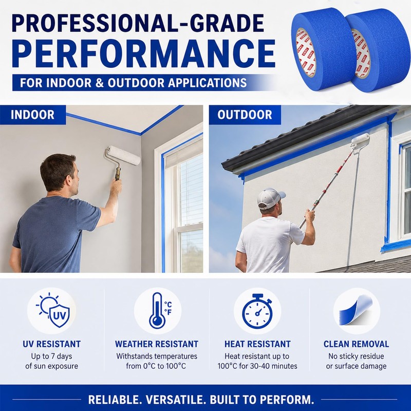 SWRT Blue Painters Tape 2 Inch Wide – 18 Rolls
