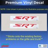 SRT Badge Overlay Decal Stickers - Grille and Trunk -